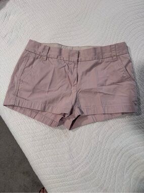 J. Crew Chino High-Waist Cotton Shorts in Dusty Rose